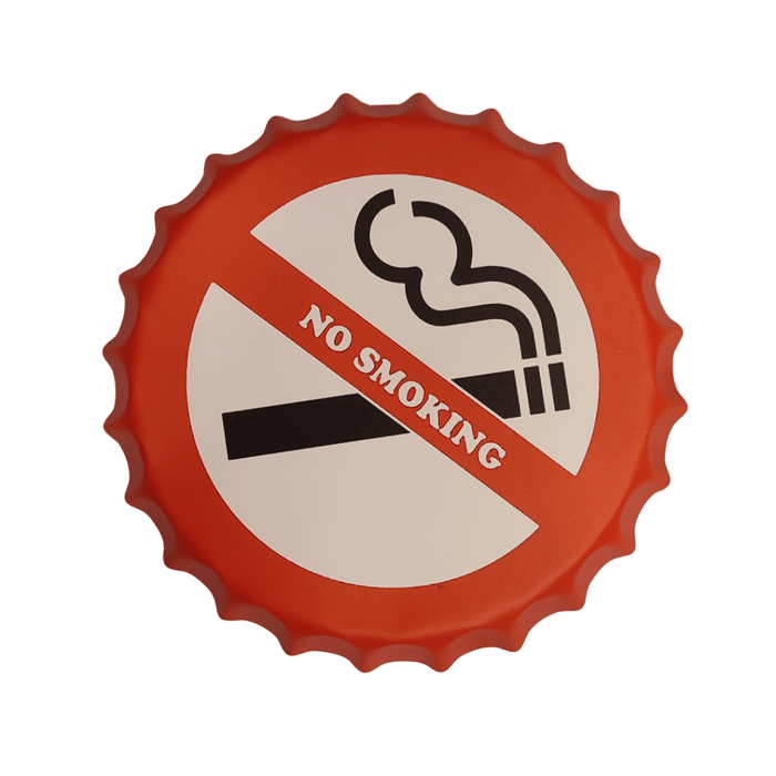 Bottle Caps wall decor sign - No Smoking (14"x14") - eazy wagon