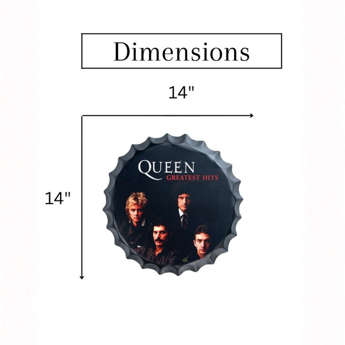 Bottle Caps Wall Decor Sign – Queen Greatest Hits Music Band Poster Style - eazy wagon