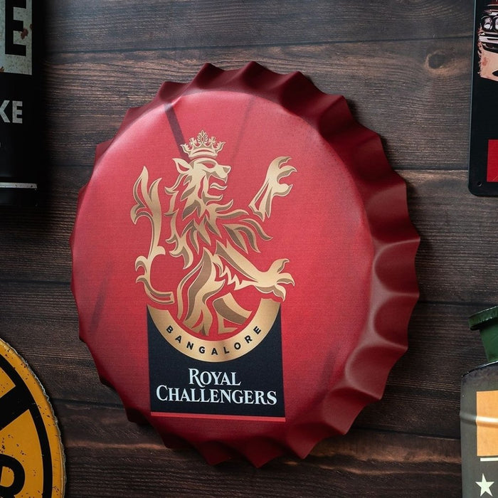Bottle Caps wall decor sign - Royal Challengers Bangalore - eazy wagon