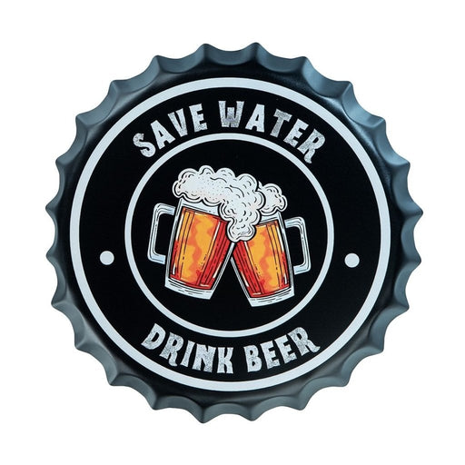 Bottle Caps wall decor sign - Save Water Drink Beer - eazy wagon