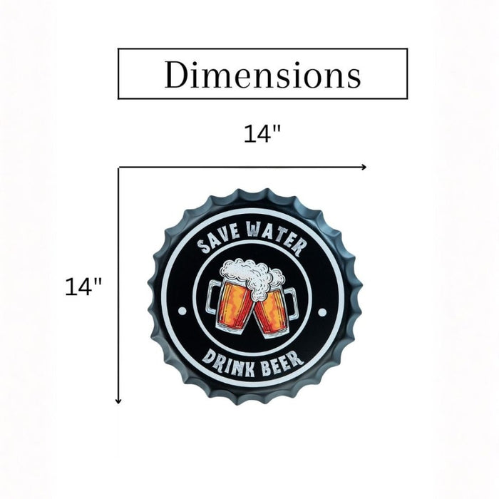 Bottle Caps wall decor sign - Save Water Drink Beer - eazy wagon