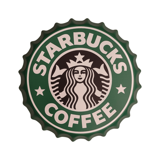 Bottle Caps wall decor sign - Starbucks Coffee (14"x14") - eazy wagon