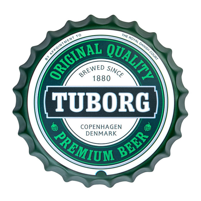 Bottle Caps wall decor sign - Tuborg Quality Beer (14"x14") - eazy wagon