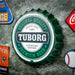 Bottle Caps wall decor sign - Tuborg Quality Beer (14"x14") - eazy wagon
