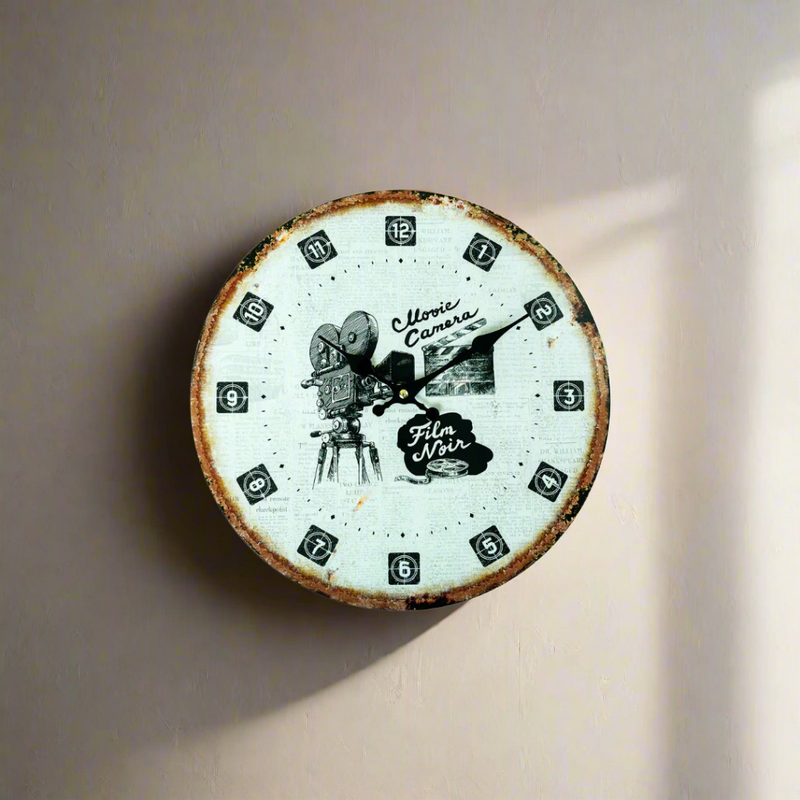 Retro MDF Clock - Movie Camera Dial