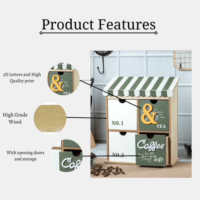 Coffee Box Drawer - Tea Coffee Teal Green - eazy wagon