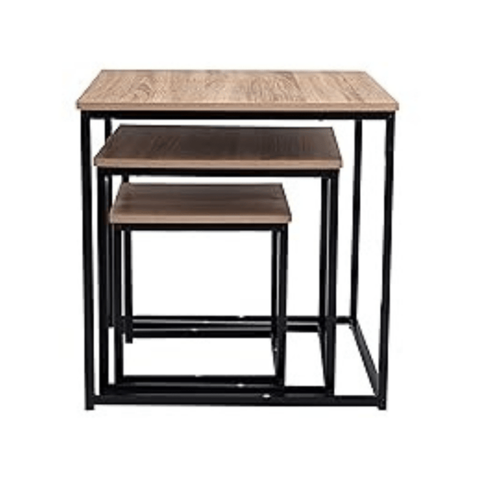 Coffee Table - 3 in 1 set Compact Modern Square (Beige) - eazy wagon