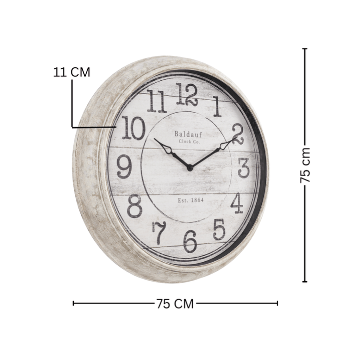 Fiber Clock - Numeric Big Baldauf - Grey (30"dia) - eazy wagon
