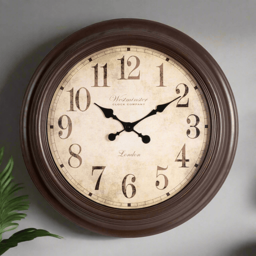 Fiber Clock - Numeric Big West - Brown (30"dia) - eazy wagon