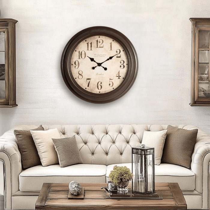 Fiber Clock - Numeric Big West - Brown (30"dia) - eazy wagon