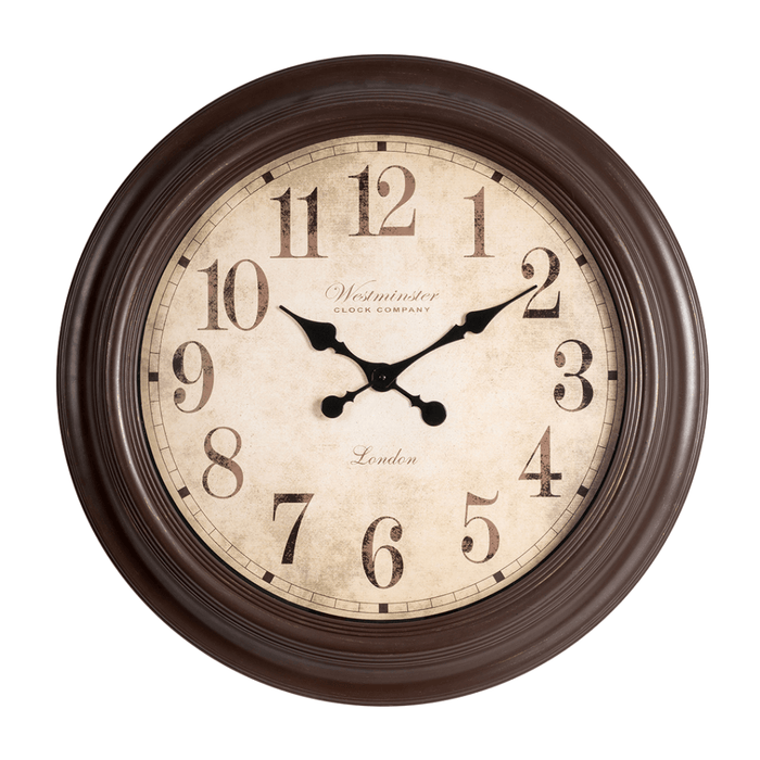 Fiber Clock - Numeric Big West - Brown (30"dia) - eazy wagon