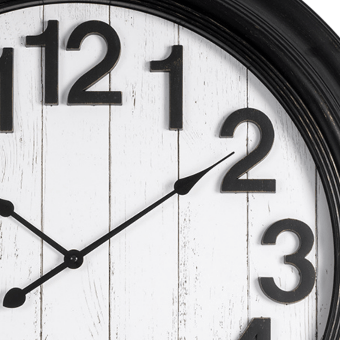 Fiber Clock - Numeric Big wooden design - Black (30"dia) - eazy wagon