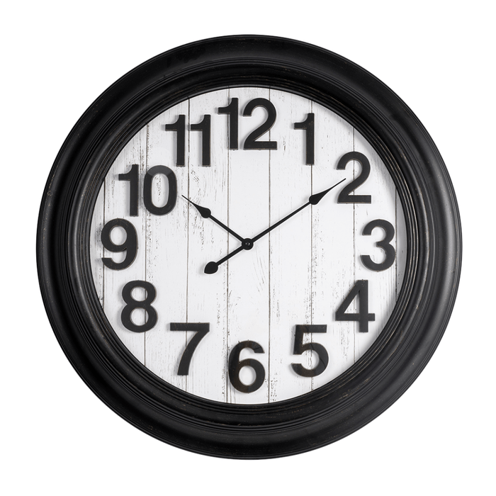 Fiber Clock - Numeric Big wooden design - Black (30"dia) - eazy wagon