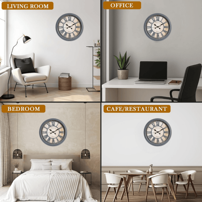 Fiber Clock - Poly Grey Bigbald (20"dia) - eazy wagon