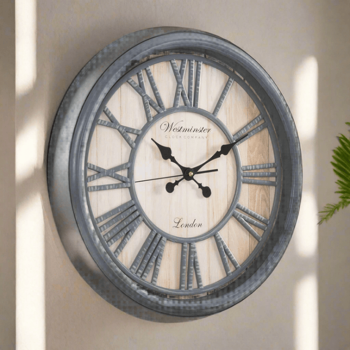Fiber Clock - Poly Grey Bigbald (20"dia) - eazy wagon
