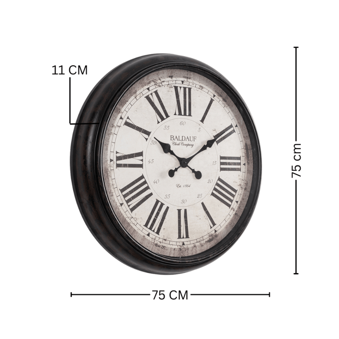 Fiber Clock - Roman Big Baldauf - Black (30"dia) - eazy wagon