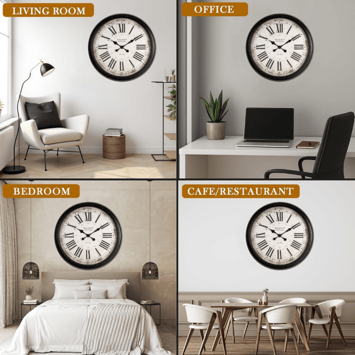 Fiber Clock - Roman Big Baldauf - Black (30"dia) - eazy wagon