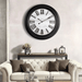 Fiber Clock - Roman Big wooden design - Black (30"dia) - eazy wagon