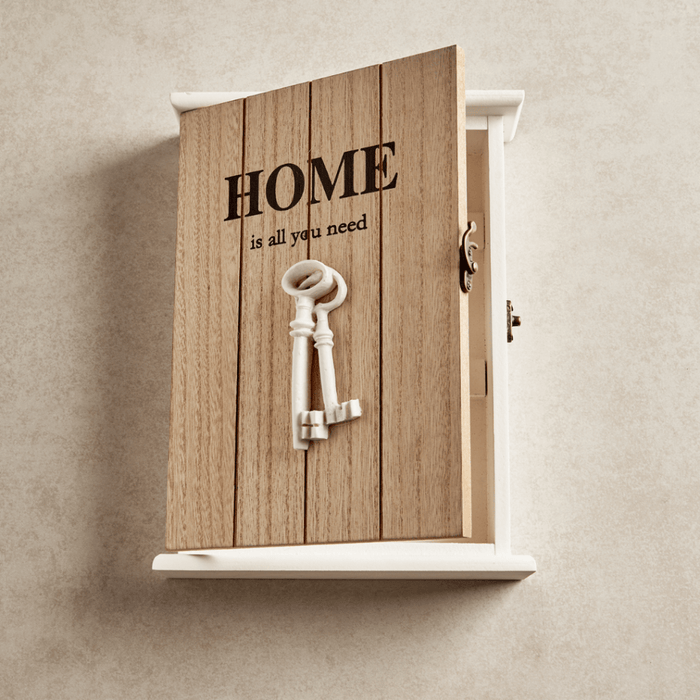 Key Box Wall Hanging - Home Is All You Need (5 Hooks) - eazy wagon