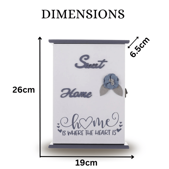 Key Box Wall Hanging - Sweet Home Is Where The Heart Is (5 Hooks) - eazy wagon