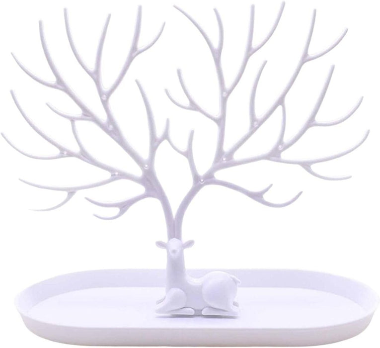 Key holder, Necklace Holder, Bracelet Stand Jewelry Organizer Jewelry Tree Decorative Tray (White) - eazy wagon