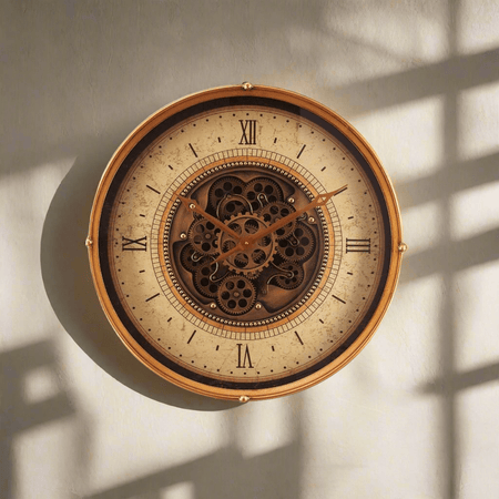 Mechanical clock - Gold & Cream (Y678 - 24") - eazy wagon