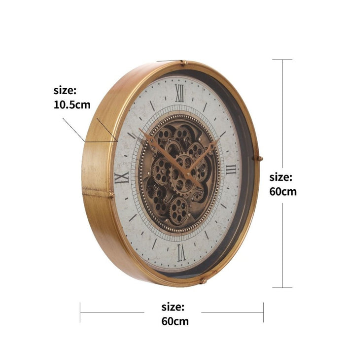 Mechanical clock - Gold & Cream (Y678 - 24") - eazy wagon