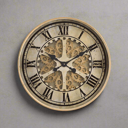 Mechanical clock - Gold Wheel (Y616 - 24") - eazy wagon