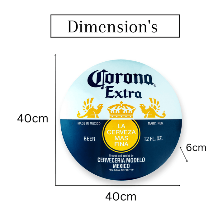 Metal Shield wall decor - Corona Extra (16x16") - eazy wagon