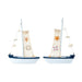 Mini Wooden Sailboat Model Decoration - Dark Blue Border - eazy wagon