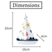 Mini Wooden Sailboat Model Decoration - Dark Blue Border - eazy wagon