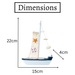 Mini Wooden Sailboat Model Decoration - Dark Blue Border - eazy wagon
