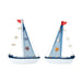 Mini Wooden Sailboat Model Decoration - Dark Blue Border - eazy wagon