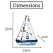 Mini Wooden Sailboat Model Decoration - Faded Blue - eazy wagon