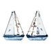 Mini Wooden Sailboat Model Decoration - Faded Blue - eazy wagon