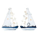 Mini Wooden Sailboat Model Decoration - Faded Blue - eazy wagon