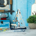 Mini Wooden Sailboat Model Decoration - Faded Blue - eazy wagon