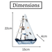 Mini Wooden Sailboat Model Decoration - Faded Blue - eazy wagon