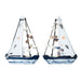 Mini Wooden Sailboat Model Decoration - Faded Blue - eazy wagon