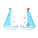 Mini Wooden Sailboat Model Decoration - Light Blue Border - eazy wagon