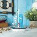 Mini Wooden Sailboat Model Decoration - Light Blue Border - eazy wagon