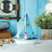 Mini Wooden Sailboat Model Decoration - Light Blue Border - eazy wagon