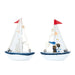 Mini Wooden Sailboat Model Decoration - Small Size Dark Blue - eazy wagon