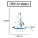 Mini Wooden Sailboat Model Decoration - Small Size Dark Blue - eazy wagon