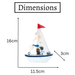 Mini Wooden Sailboat Model Decoration - Small Size Dark Blue - eazy wagon