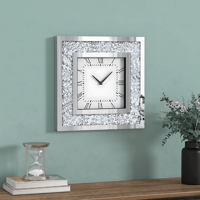 Mirror Dimond Clocks - Silver - eazy wagon