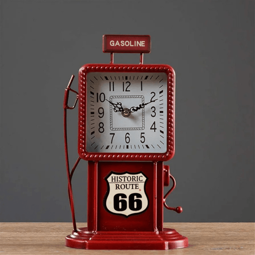 Model Clock - Gasoline Route66 Clock Red - eazy wagon