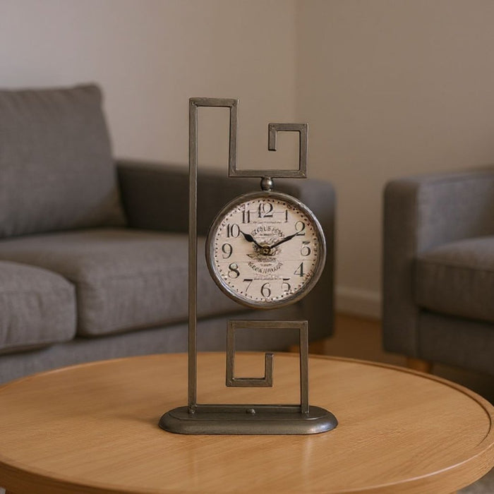 Model Clock – Geometric Antique Silver Finish - eazy wagon