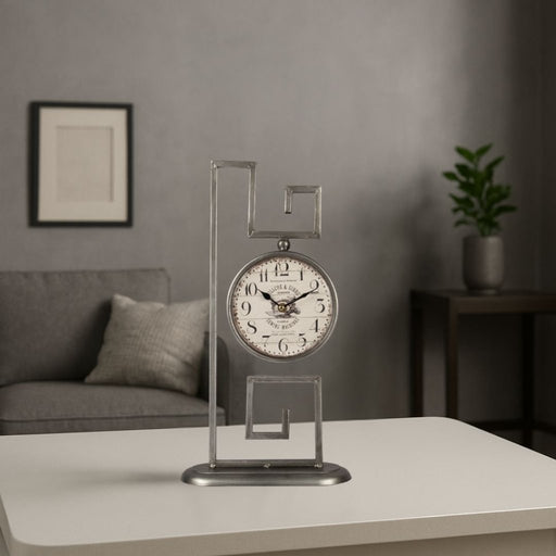 Model Clock – Geometric Antique Silver Finish - eazy wagon