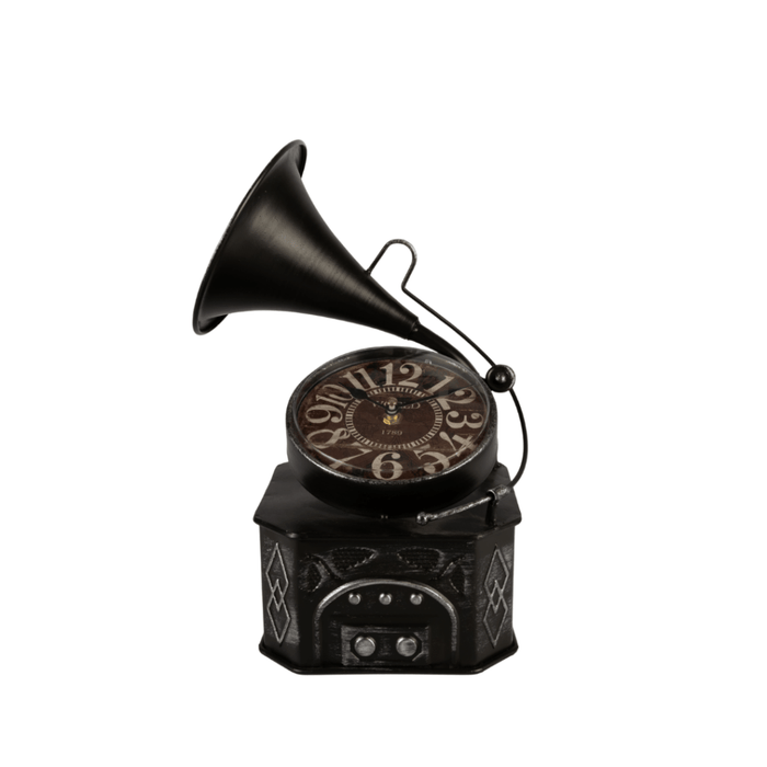 Model Clock - Retro Gramophone Clock black - eazy wagon